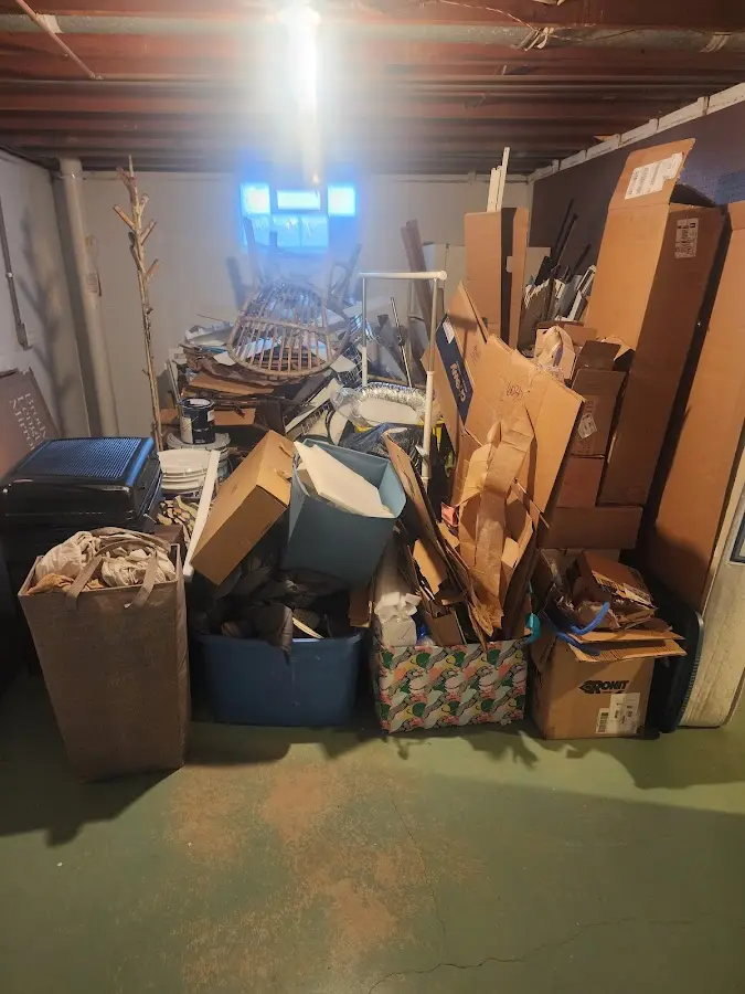 Roll-off dumpster container at job site for 8 Yard Dumpster Rental in Marietta